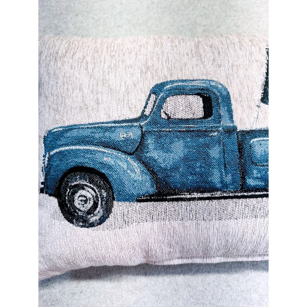 Kohl's Decorative Pillow Unisex 13x18 Multi Texas Flag‎ Blue Vintage Truck New